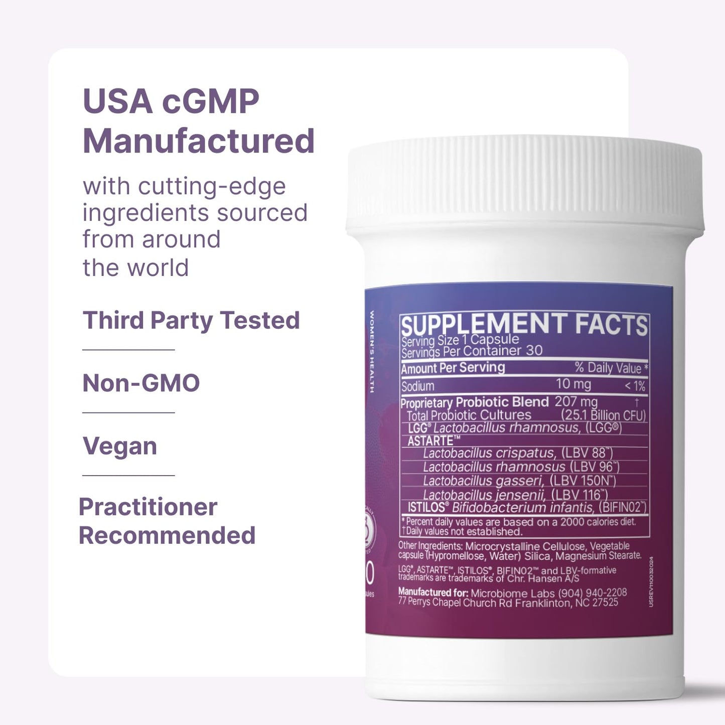 Microbiome Labs Pregnancy Support - Prenatal & Postpartum Probiotics for Women - Probiotic Supplements to Support Gut Health & A Balanced Vaginal Microbiome Through Breastfeeding (30 Capsules) - dailyvitalstore