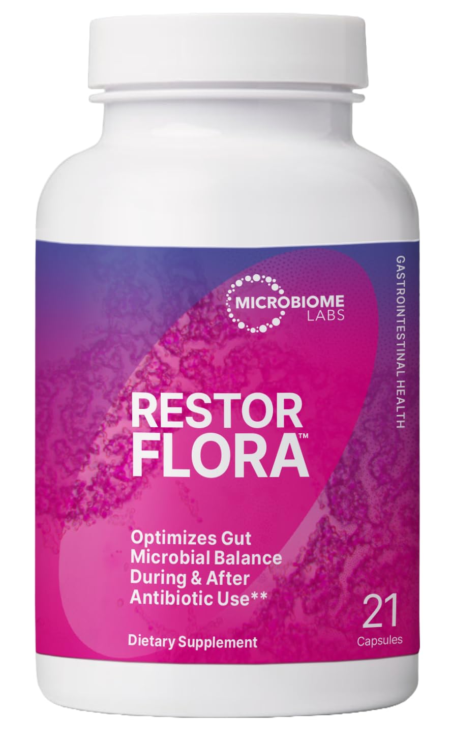 Microbiome Labs RestorFlora - Men's & Women's Probiotics for Digestive Health & Gut Reset - Spore Based Saccharomyces Boulardii Probiotics - dailyvitalstore