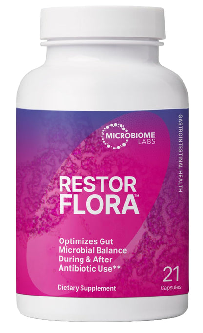 Microbiome Labs RestorFlora - Men's & Women's Probiotics for Digestive Health & Gut Reset - Spore Based Saccharomyces Boulardii Probiotics - dailyvitalstore