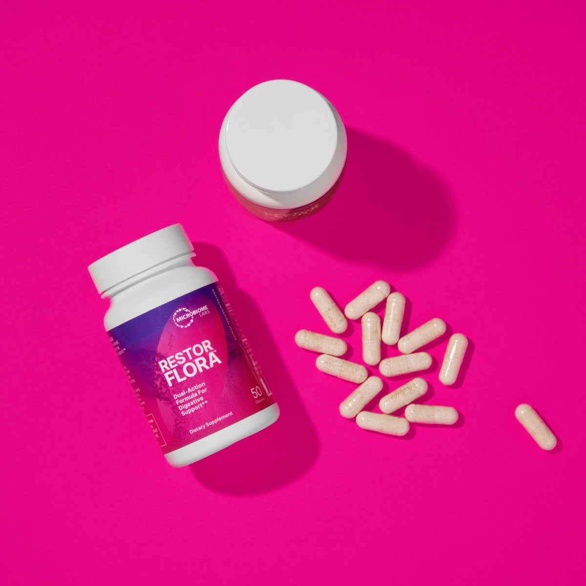 Microbiome Labs RestorFlora - Men's & Women's Probiotics for Digestive Health & Gut Reset - Spore Based Saccharomyces Boulardii Probiotics - dailyvitalstore