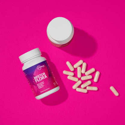 Microbiome Labs RestorFlora - Men's & Women's Probiotics for Digestive Health & Gut Reset - Spore Based Saccharomyces Boulardii Probiotics - dailyvitalstore