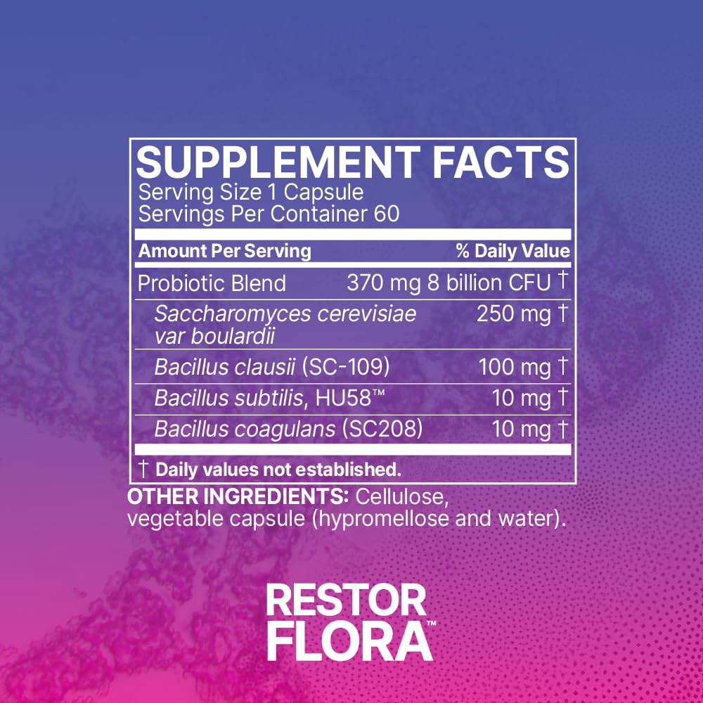 Microbiome Labs Restorflora Probiotics for Digestive Health - Gut Health Supplements with Dual Action Probiotics for Women & Men - dailyvitalstore