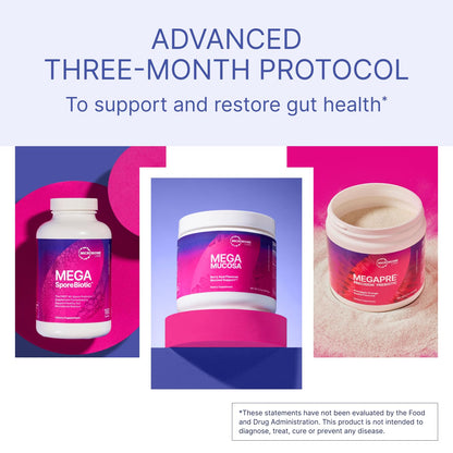 Microbiome Labs Total Gut Restoration Kit (Powder) - 3-Product Gut Health Spore Based Probiotic, Prebiotic Powder & Mucosal Immunoglobulin + Amino Acids Supplement - dailyvitalstore