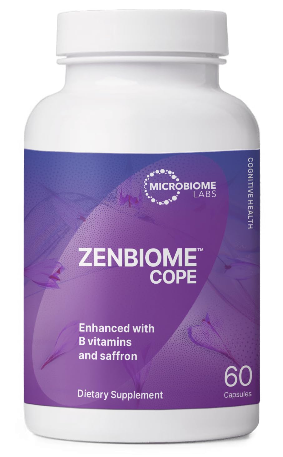 Microbiome Labs Zenbiome COPE - Probiotic Mood Support Supplement with Vitamin B6, B12 & Saffron Extract - Gut Health Probiotics for Women & Men - dailyvitalstore