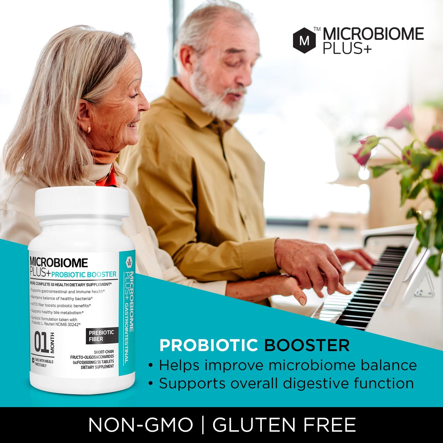 Microbiome Plus Prebiotics scFOS Prebiotic Fiber, Boosts Probiotic Benifits, GI Digestive Supplements, Allergy Safe and Gluten-Free - dailyvitalstore