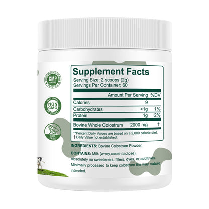MICYDELAS Bovine Colostrum Supplement Powder 50% IgG Premium Bovine Colostrum for Gut Health Support, Immune Support, Muscle Recovery & Overall Wellness, Grass Fed, Non-GMO, Unflavored, 60 Servings - dailyvitalstore