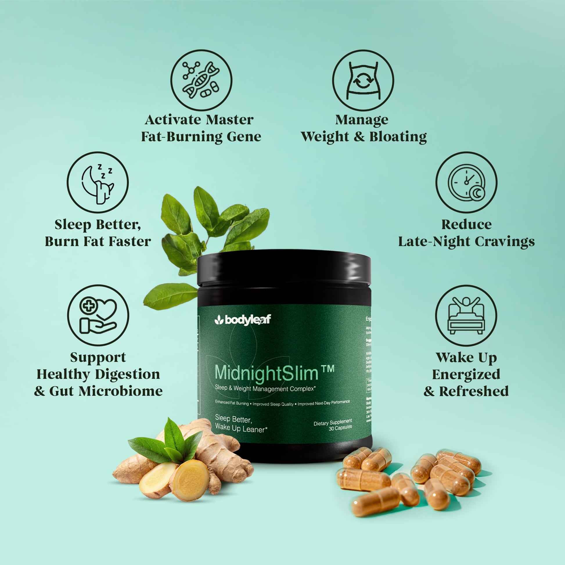 MidnightSlim™ | Advanced Nighttime Weight | Maximum Strength Metabolism Support, Digestive Health, Peaceful Sleep | Premium Probiotic Complex | 30 Capsules - dailyvitalstore
