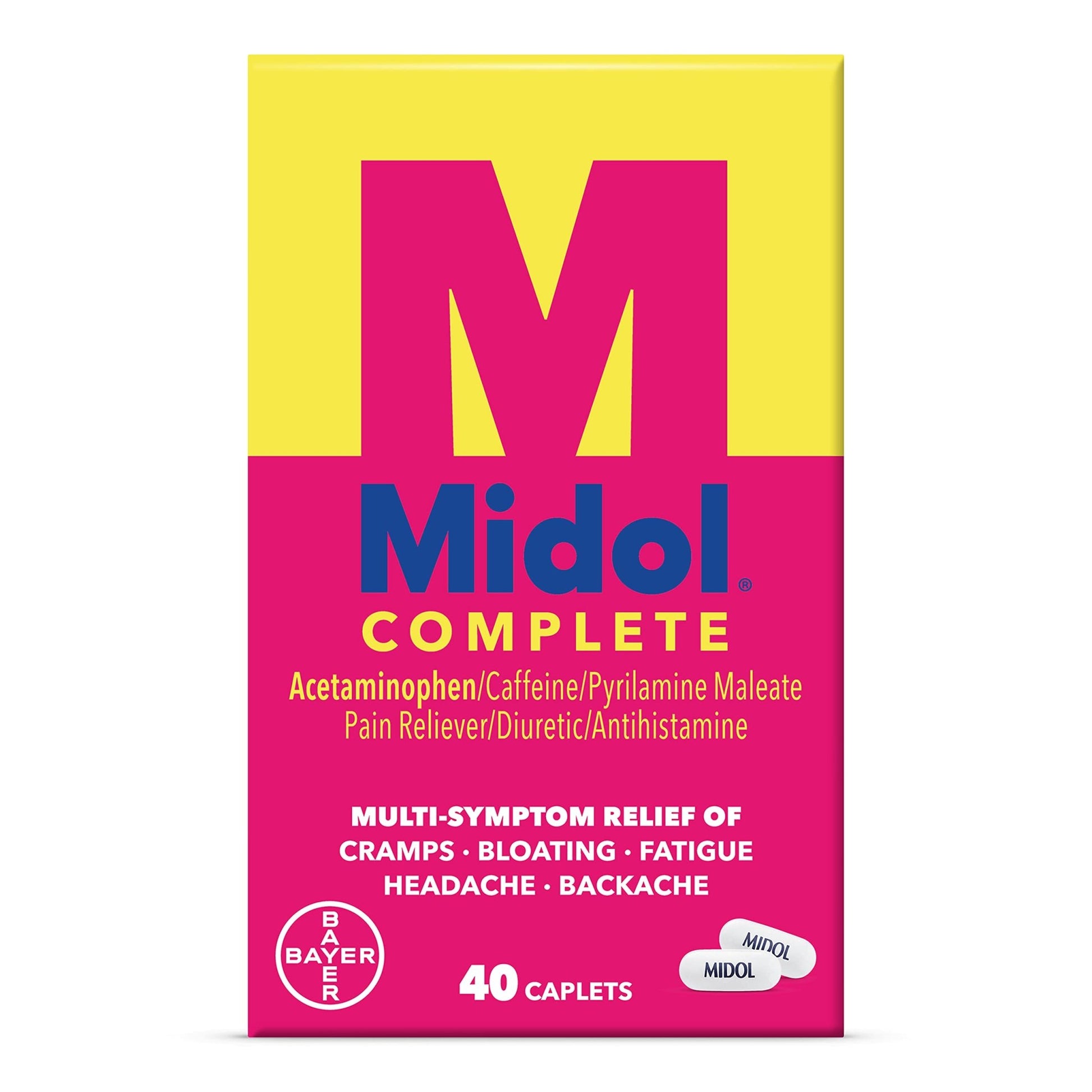 Midol Complete Menstrual Pain Relief Caplets, 40 Count - Provides Cramp, Headache, and Bloating Relief - dailyvitalstore