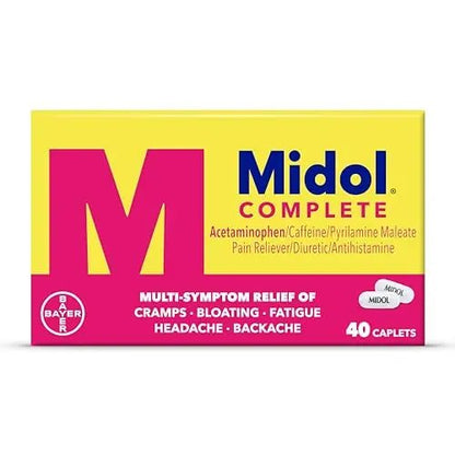 Midol Complete Menstrual Pain Relief Caplets with Acetaminophen for Period Cramps, and Menstrual Symptom Relief - 40 Count (Pack of 3) (Packaging May Vary) - dailyvitalstore