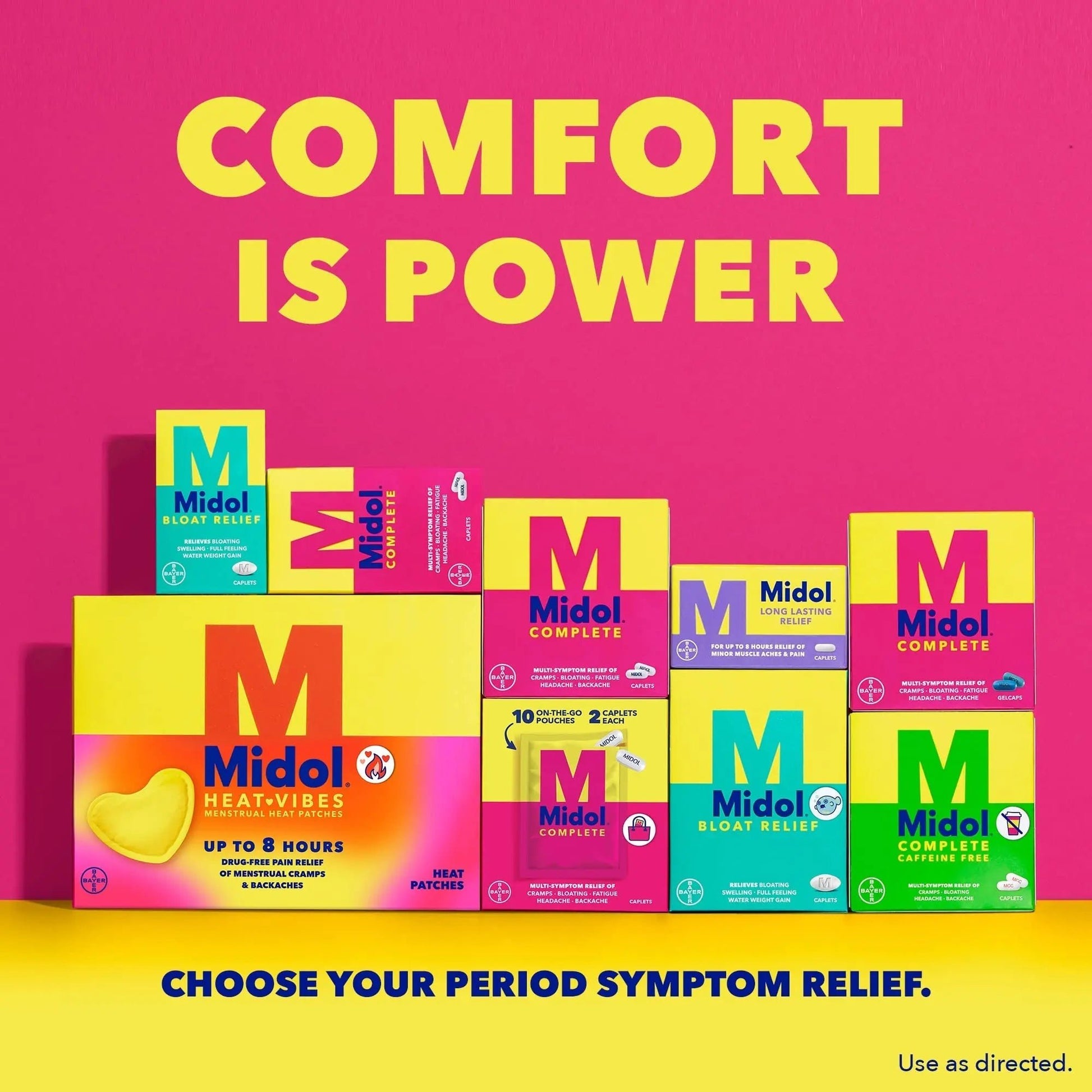 Midol Long Lasting Relief 20ct: Midol Long Lasting Relief, Menstrual Symptom Reliever & Fever Reducer, Caplets with Acetaminophen for Menstrual Pain Relief - 20 Count (Packaging May Vary) - dailyvitalstore