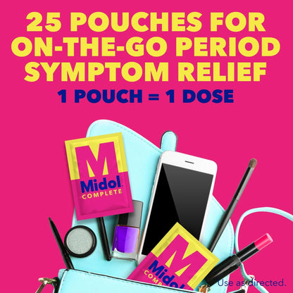 Midol Woman-on-The-Go Period Essentials Complete On The Go Menstrual Pain Relief Caplets, 50ct (25 Pouches of 2) & U by Kotex Balance Ultra Thin Pads Regular Absorbency 50ct - dailyvitalstore
