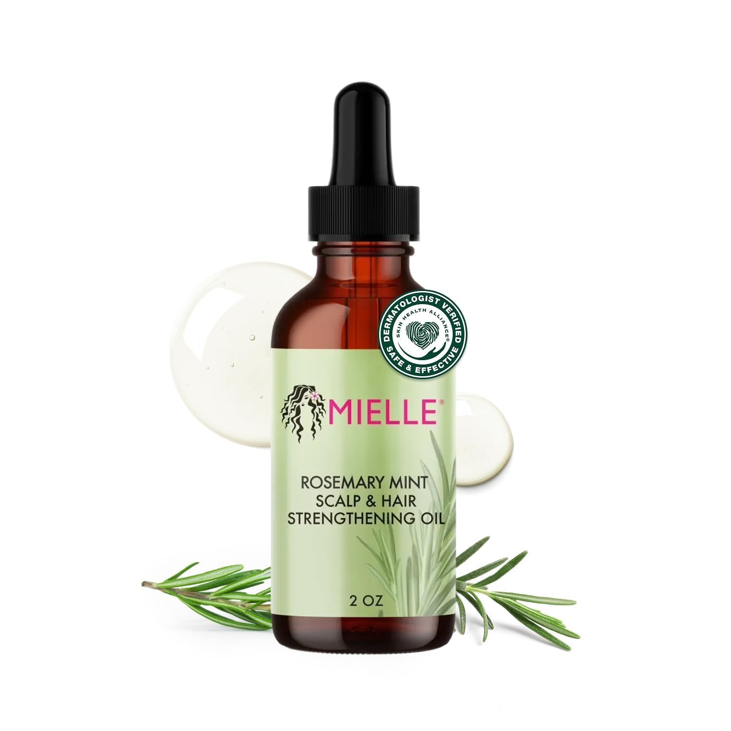 Mielle Organics Rosemary & Mint Hair Oil - Strengthening Biotin Oil Infused Frizzy & Damaged Hair Care - Split Ends & Dry Scalp Treatment - dailyvitalstore