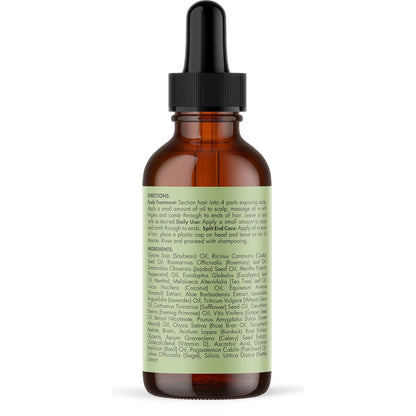 Mielle Organics Rosemary & Mint Hair Oil - Strengthening Biotin Oil Infused Frizzy & Damaged Hair Care - Split Ends & Dry Scalp Treatment - dailyvitalstore