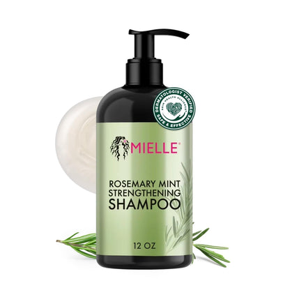 Mielle Organics Rosemary Mint Hair Strengthening Biotin Shampoo - Moisturizing Hair Shampoo for Women and Men to Gently Cleanse, Repair & Protect Strands (12 oz) - dailyvitalstore