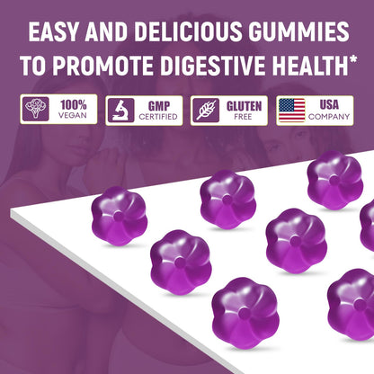 Migcopat 10G Fiber Gummies for Adults, No Sugar Added Grape Flavor, Fiber Supplement with 30 Billion CFU Probiotics Blend, ACV, Vitamin C, - dailyvitalstore