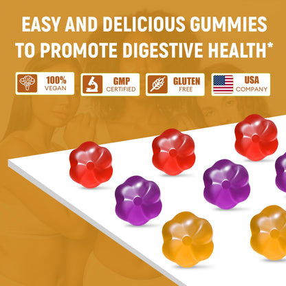 Migcopat 10G Fiber Gummies with Probiotics, Fiber Supplement with 30 Billion CFU Probiotics Blend, ACV, Vitamin C, Inulin - Support Digestive Health - dailyvitalstore