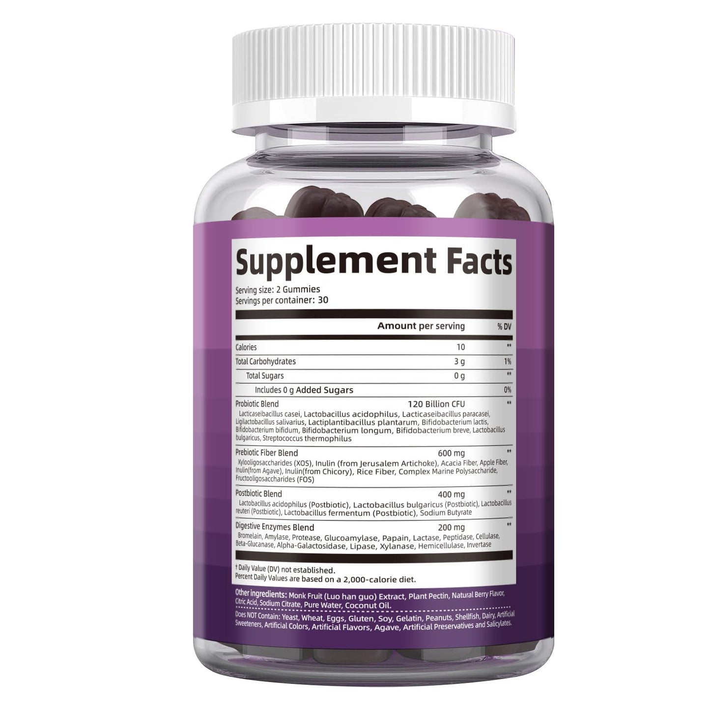 Migcopat Pre Post Probiotics Gummies, Probiotic Prebiotic Postbiotic Digestive Enzymes with Fiber, 120 Billion CFU Probiotics Complete Gut Support, Sugar Free - dailyvitalstore