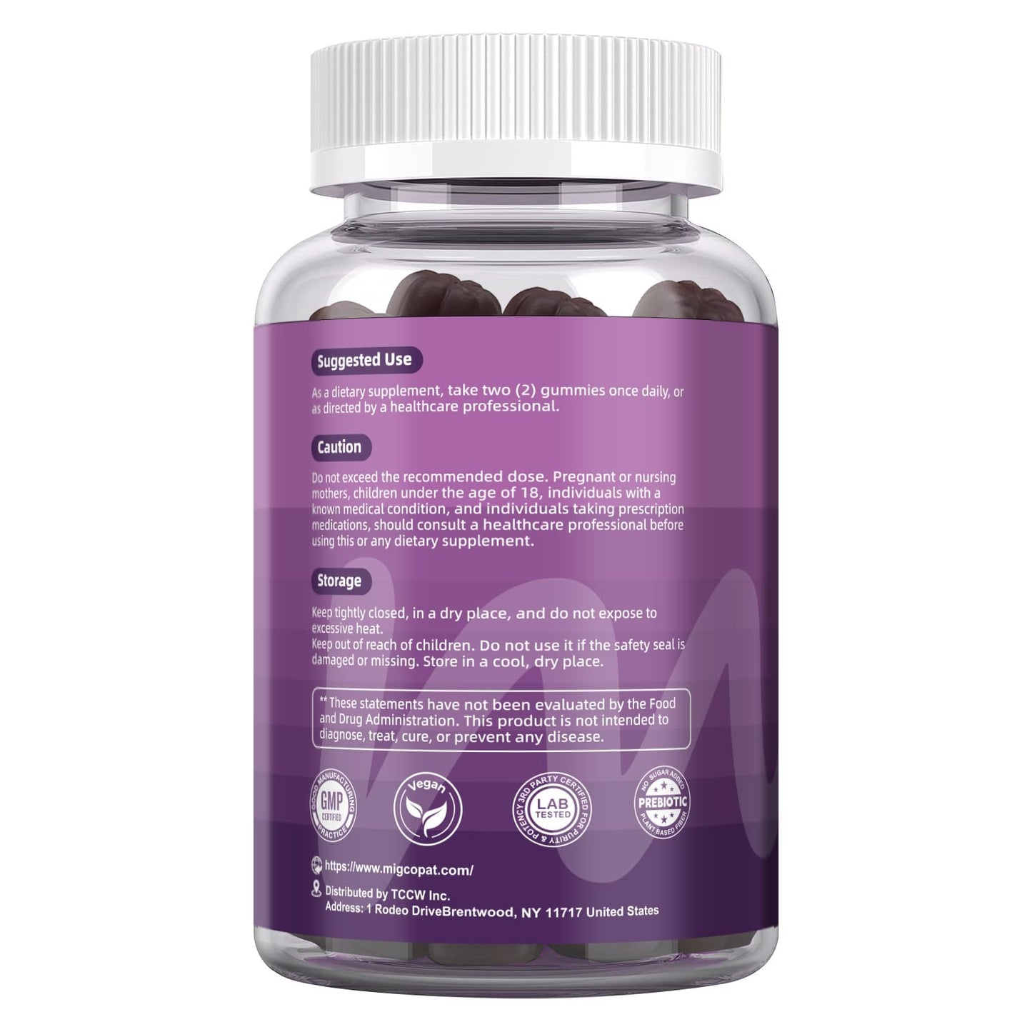 Migcopat Pre Post Probiotics Gummies, Probiotic Prebiotic Postbiotic Digestive Enzymes with Fiber, 120 Billion CFU Probiotics Complete Gut Support, Sugar Free - dailyvitalstore