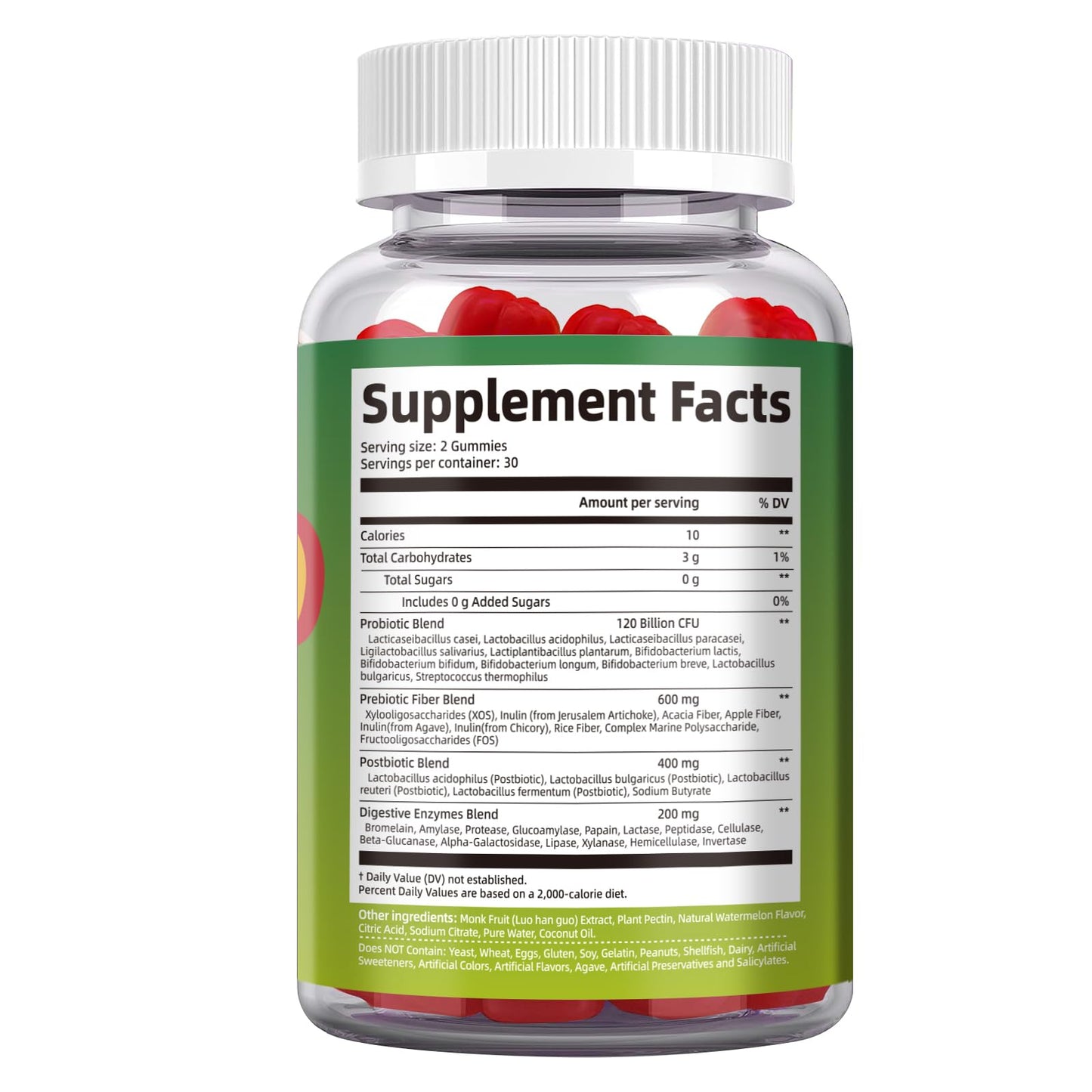 Migcopat Pre Post Probiotics Gummies, Probiotic Prebiotic Postbiotic Digestive Enzymes with Fiber, 120 Billion CFU Probiotics - Digestive Health - dailyvitalstore