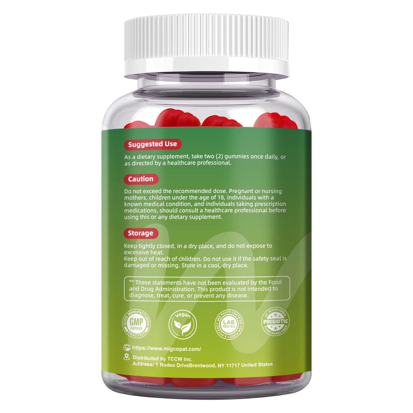 Migcopat Pre Post Probiotics Gummies, Probiotic Prebiotic Postbiotic Digestive Enzymes with Fiber, 120 Billion CFU Probiotics - Digestive Health - dailyvitalstore