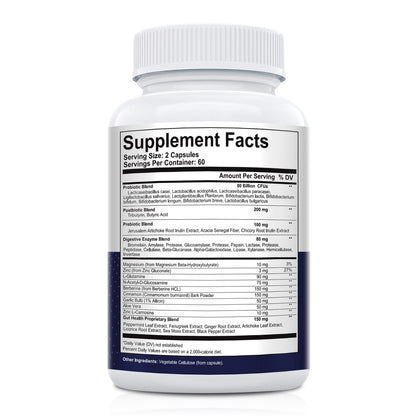 Migcopat Probiotic Prebiotic, Postbiotic & Digestive Enzymes for Digestive Health, 80 Billion CFU Probiotics Complete Gut Support with Berberine, Cinnamon, L-Glutamine - dailyvitalstore