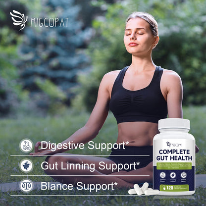 Migcopat Probiotic Prebiotic, Postbiotic & Digestive Enzymes for Digestive Health, 80 Billion CFU Probiotics Complete Gut Support with Berberine, Cinnamon, L-Glutamine - dailyvitalstore