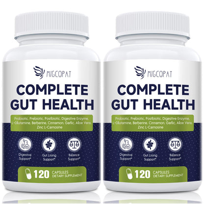 Migcopat Probiotics for Digestive Health, 80 Billion CFU Probiotics, Prebiotics, Postbiotics & Digestive Enzymes, Gut Health Capsules with Berberine, Cinnamon, - dailyvitalstore