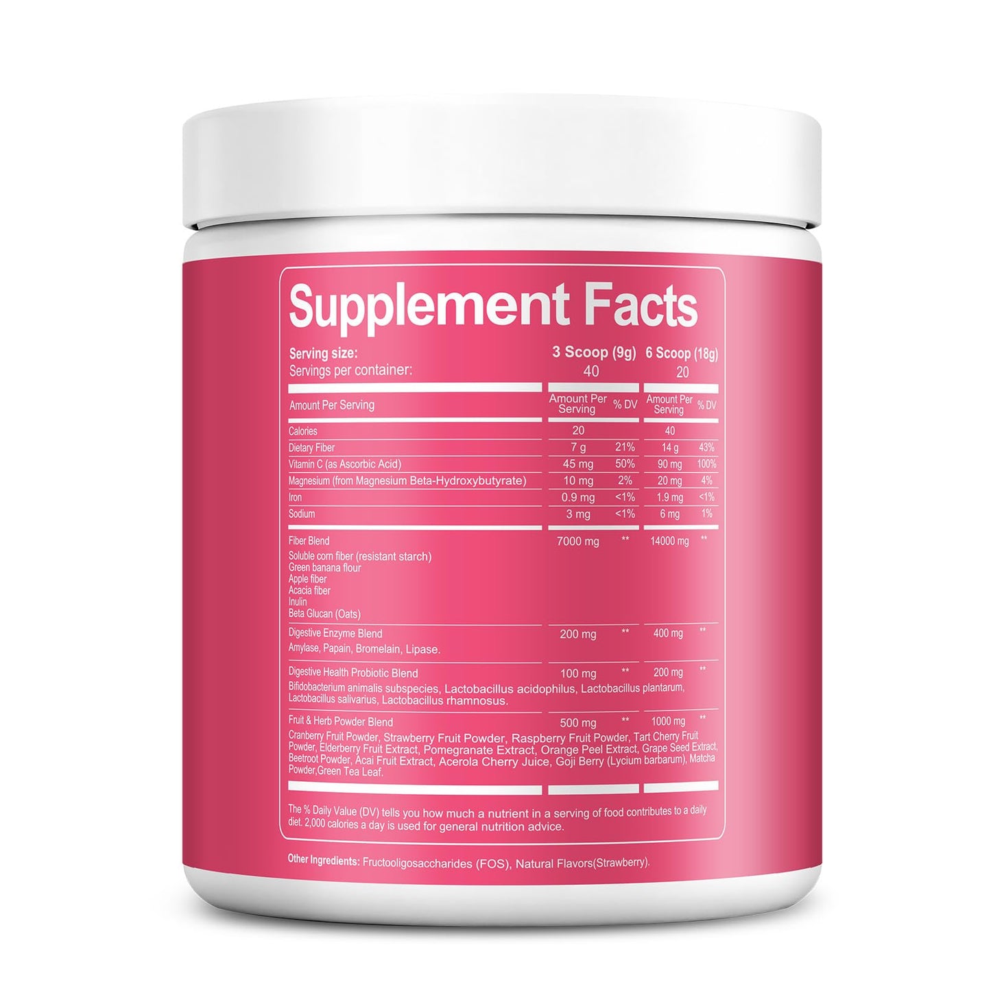 Migcopat Superfood Fiber Powder with Probiotics, Prebiotics, Digestive Enzymes, Vitamin C, Inulin, Magnesium, 14G Fiber Supplement for Digestive Support & Skin Health - dailyvitalstore