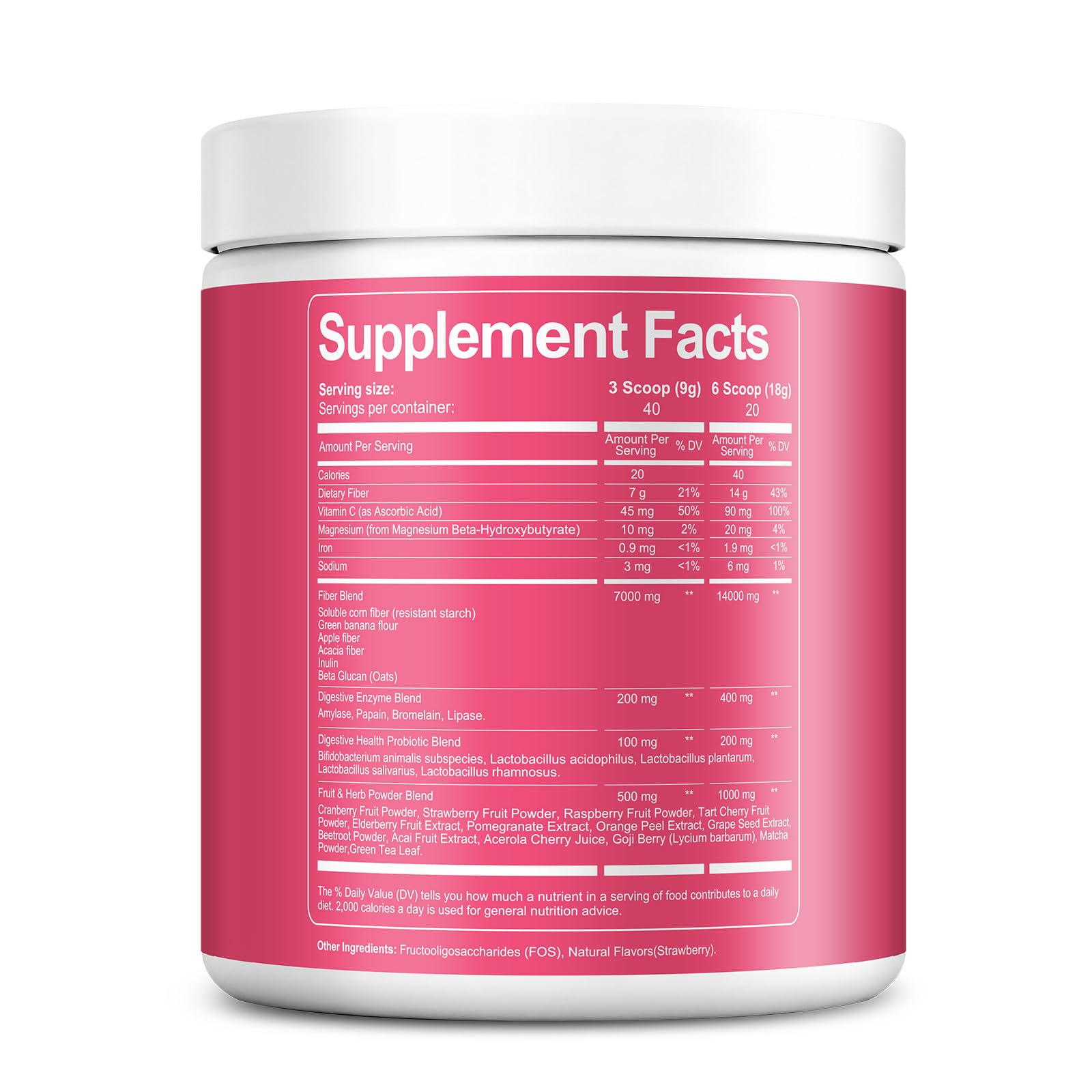 Migcopat Superfood Fiber Powder with Probiotics, Prebiotics, Digestive Enzymes, Vitamin C, Inulin, Magnesium, 14G Fiber Supplement for Digestive Support & Skin Health - dailyvitalstore