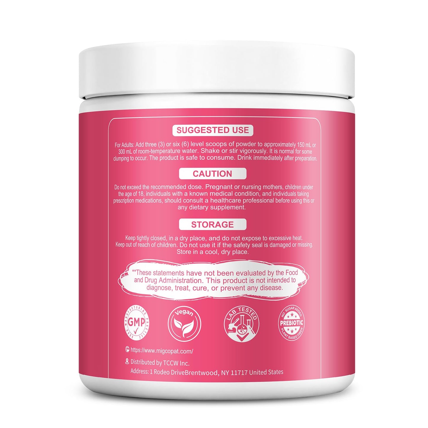 Migcopat Superfood Fiber Powder with Probiotics, Prebiotics, Digestive Enzymes, Vitamin C, Inulin, Magnesium, 14G Fiber Supplement for Digestive Support & Skin Health - dailyvitalstore