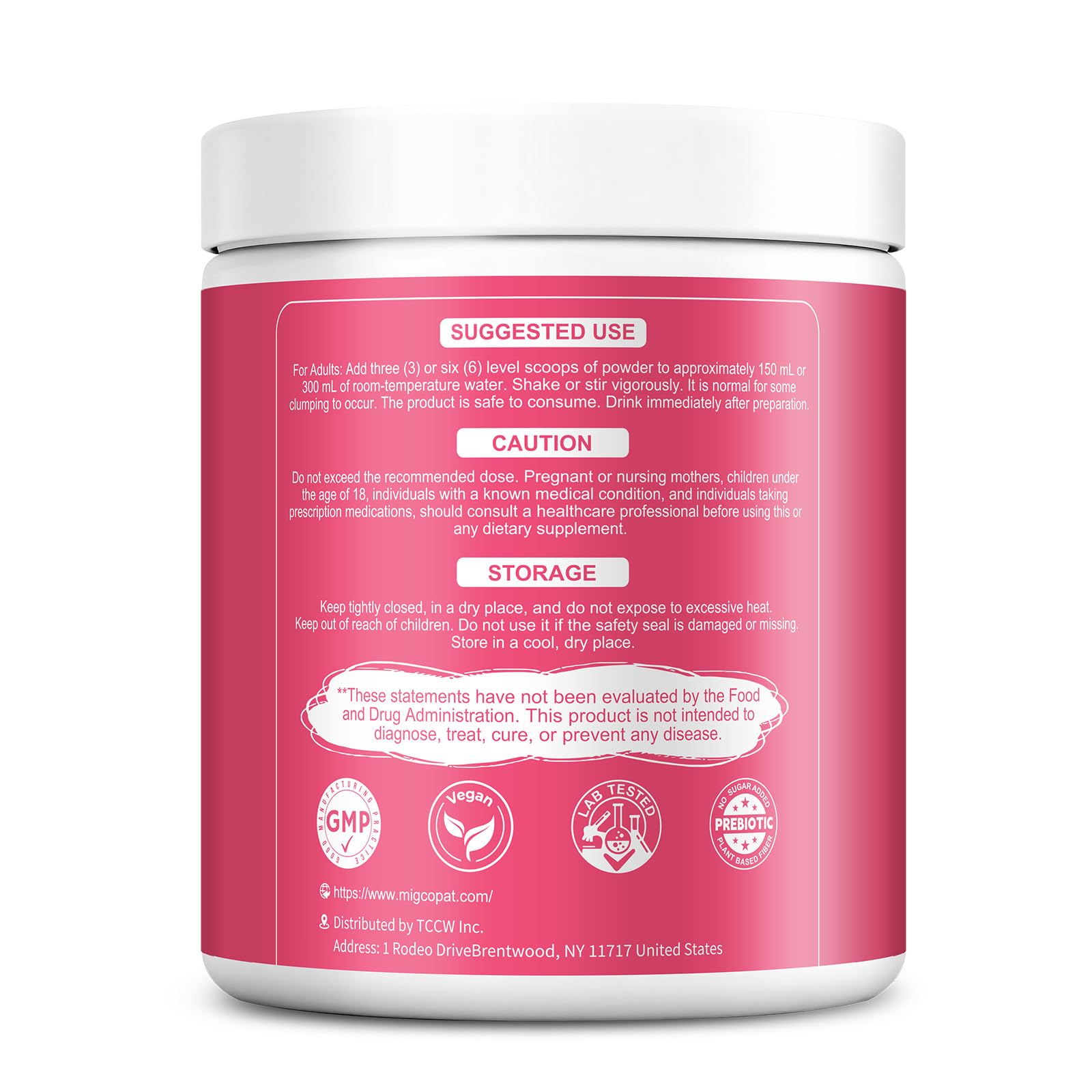 Migcopat Superfood Fiber Powder with Probiotics, Prebiotics, Digestive Enzymes, Vitamin C, Inulin, Magnesium, 14G Fiber Supplement for Digestive Support & Skin Health - dailyvitalstore