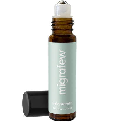 MigraFew Aromatherapy Migraine Roll On | Compact Headache Relief with Cooling Metal Roller for Head Tension and Pressure, Made with Peppermint, Spearmint and Lavender Essential Oils (0.33 FL oz) by M3 - dailyvitalstore