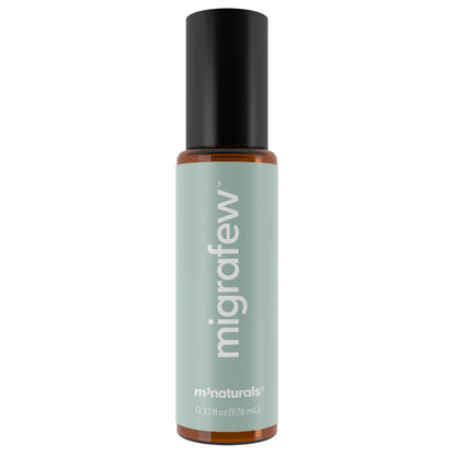 MigraFew Aromatherapy Migraine Roll On | Compact Headache Relief with Cooling Metal Roller for Head Tension and Pressure, Made with Peppermint, Spearmint and Lavender Essential Oils (0.33 FL oz) by M3 - dailyvitalstore