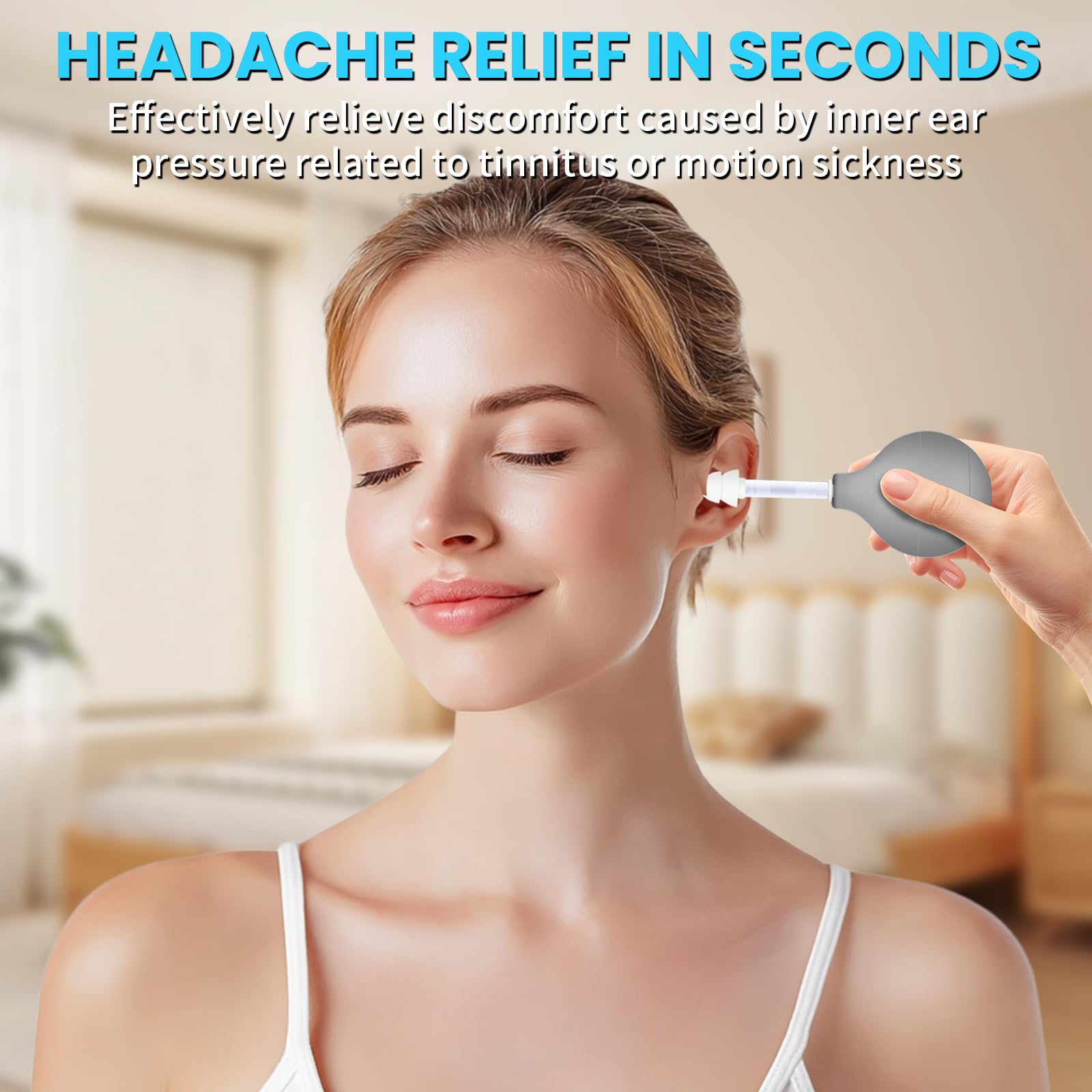 Migraine & Ear Pressure Relief Device | Tension Headache, Ear Ache & Airplane Pressure Relief | Drug-Free Migraine Relief Products Gift for Sufferers（Gray） - dailyvitalstore