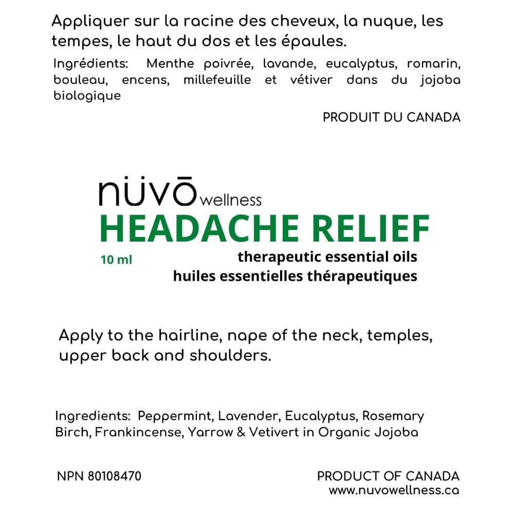 Migraine Relief Roll-On, Made with Peppermint, Lavender, Eucalyptus, & Other Aromatherapy Essential Oils, for Headaches, and Sore Muscles - dailyvitalstore