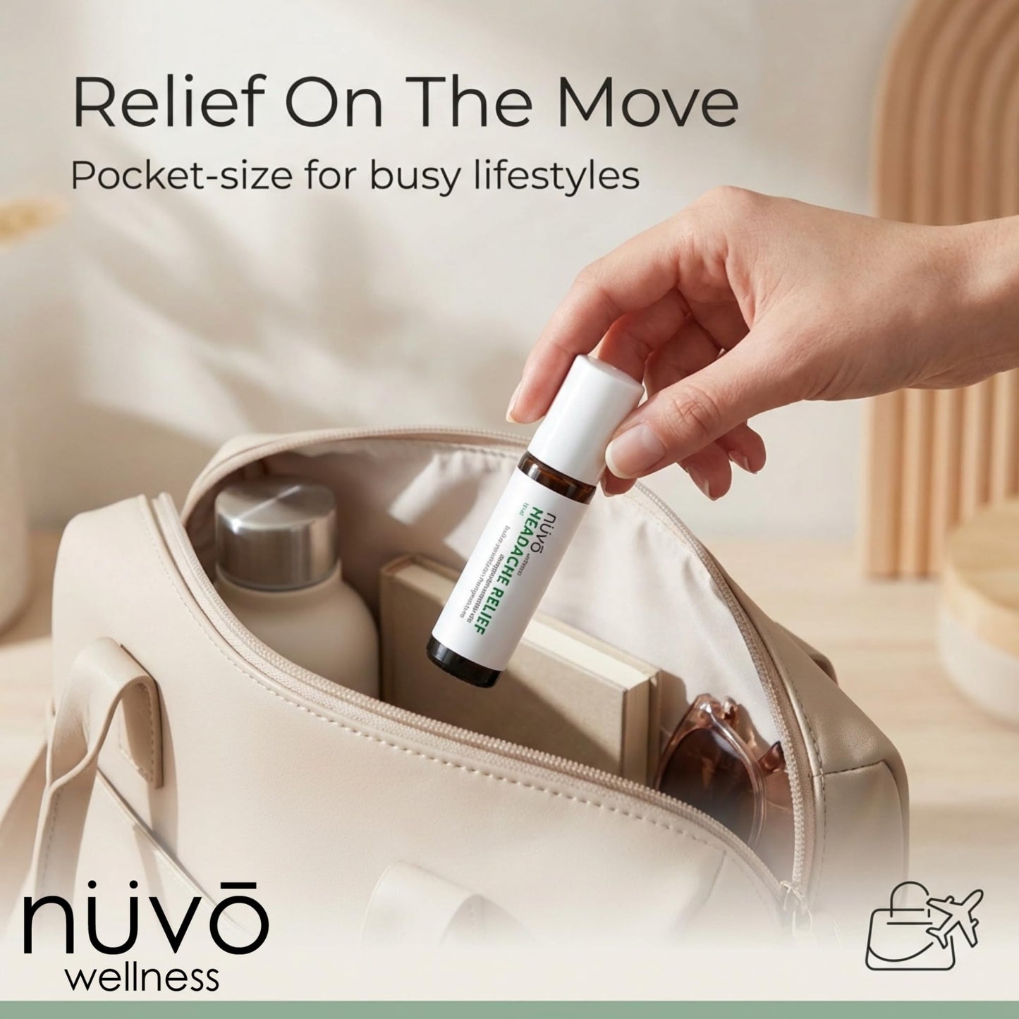 Migraine Relief Roll-On, Made with Peppermint, Lavender, Eucalyptus, & Other Aromatherapy Essential Oils, for Headaches, and Sore Muscles - dailyvitalstore