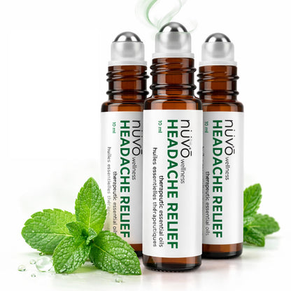 Migraine Relief Roll-On, Made with Peppermint, Lavender, Eucalyptus, & Other Aromatherapy Essential Oils, for Headaches, and Sore Muscles - dailyvitalstore
