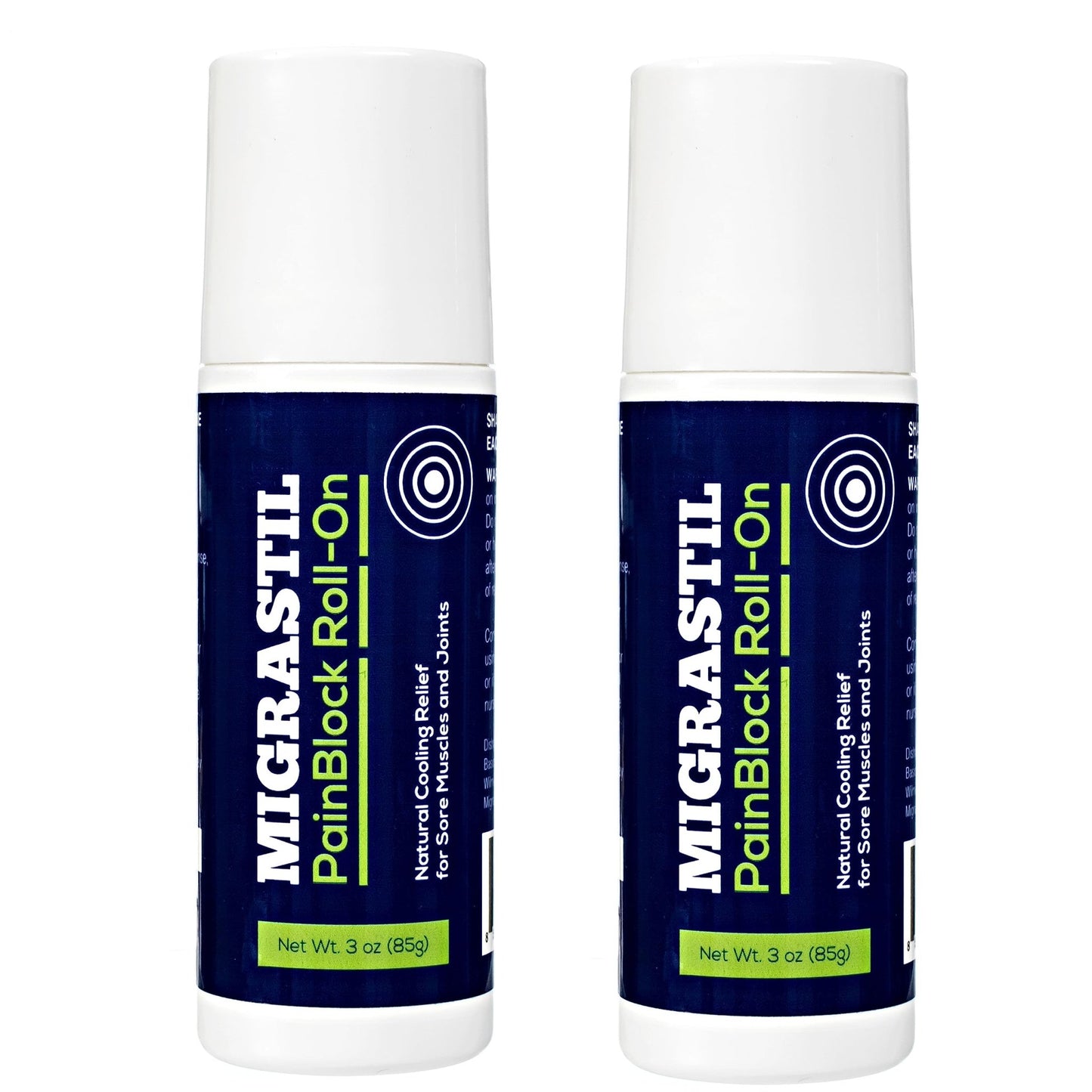 Migrastil PainBlock Roll-On 3 oz - Topical Roll-On for Muscle Aches, Cramps, Joint & Nerve Discomfort. Works Great on Shoulders, Neck, Feet, Knees, Legs, Back, Elbows, HIPS, Etc. (2) - dailyvitalstore