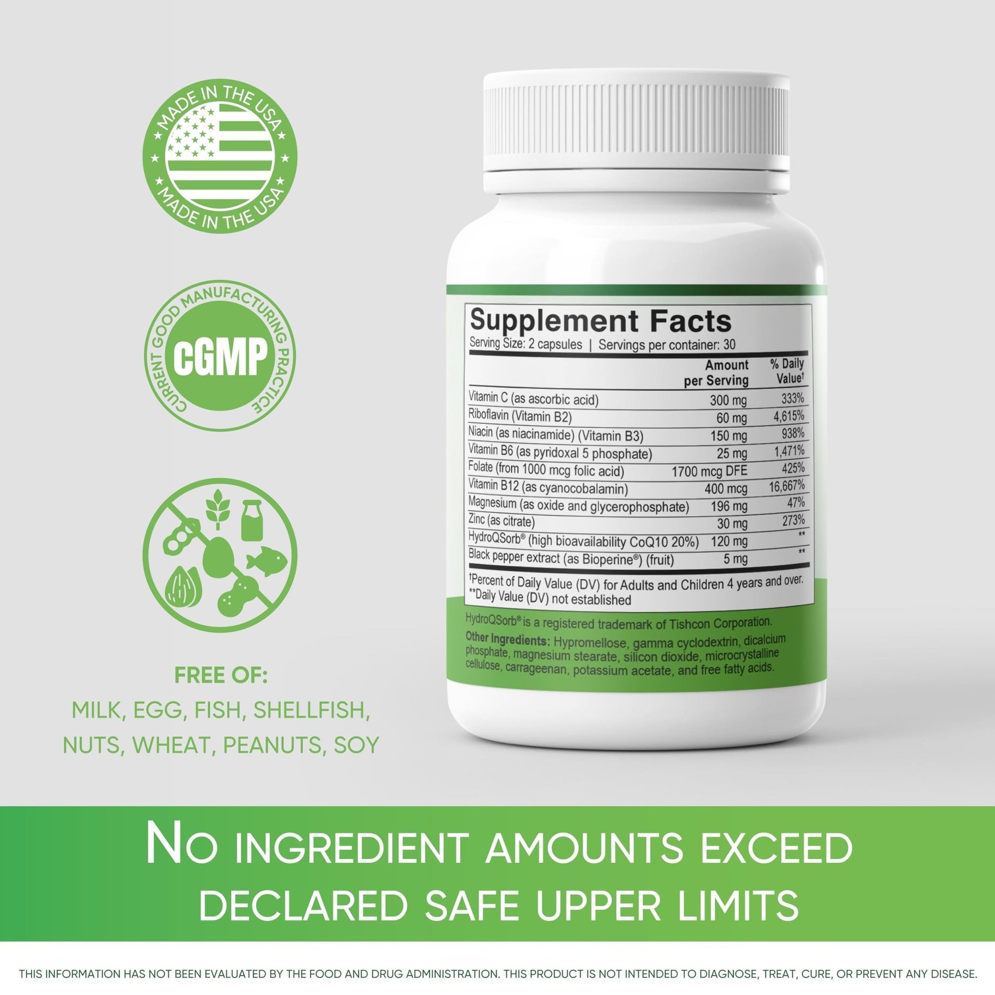 MigReForm – Doctor Formulated Nutritional Supplement and Migraine Wellness Support - Natural Migraine Health Formula with Magnesium, Vitamin B2 & CoQ10-60 Capsules for Women & Men - dailyvitalstore