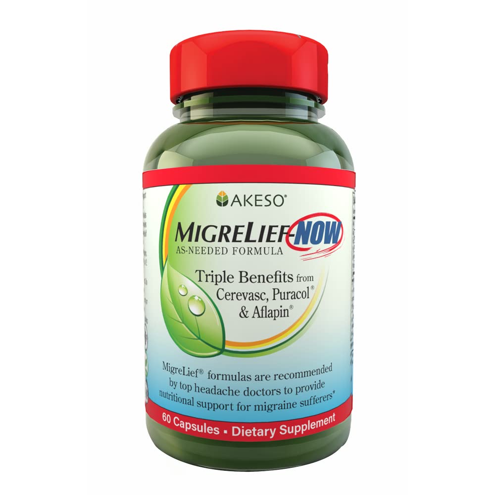 MigreLief-Now Fast-Acting Formula, As-Needed Nutritional Support for Migraine and Headache Sufferers - 60 Vegetarian Capsules - dailyvitalstore