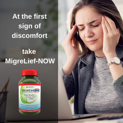 MigreLief-Now Fast-Acting Formula, As-Needed Nutritional Support for Migraine and Headache Sufferers - 60 Vegetarian Capsules - dailyvitalstore