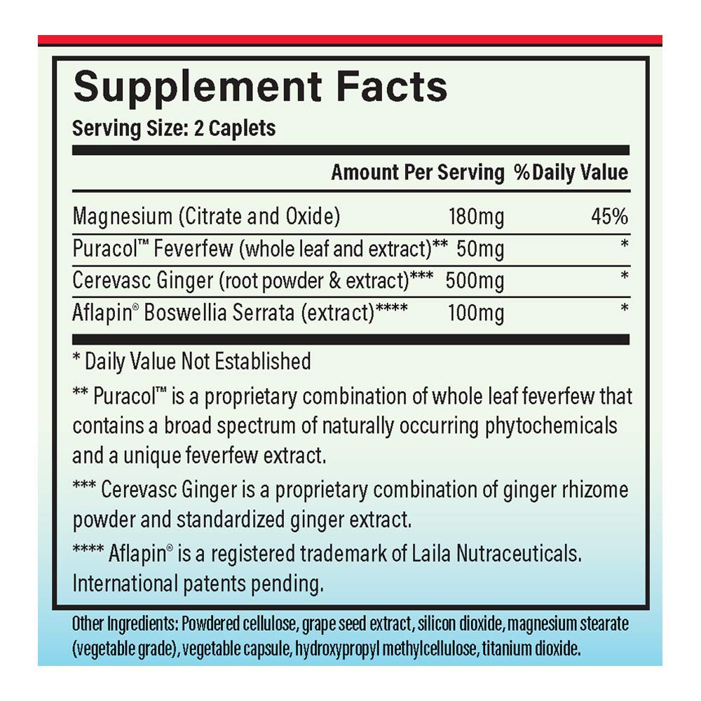 MigreLief-Now Fast-Acting Formula, As-Needed Nutritional Support for Migraine and Headache Sufferers - 60 Vegetarian Capsules - dailyvitalstore