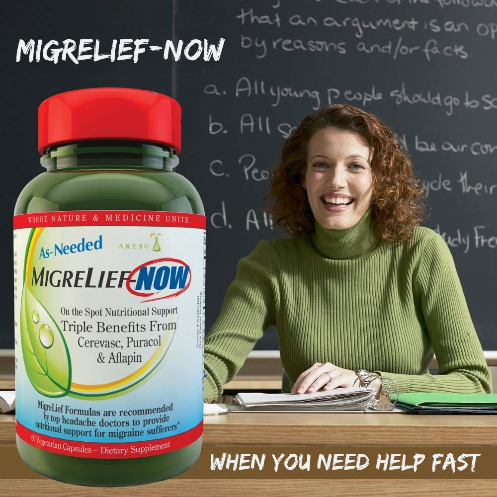 MigreLief-Now Fast-Acting Formula, As-Needed Nutritional Support for Migraine and Headache Sufferers - 60 Vegetarian Capsules - dailyvitalstore
