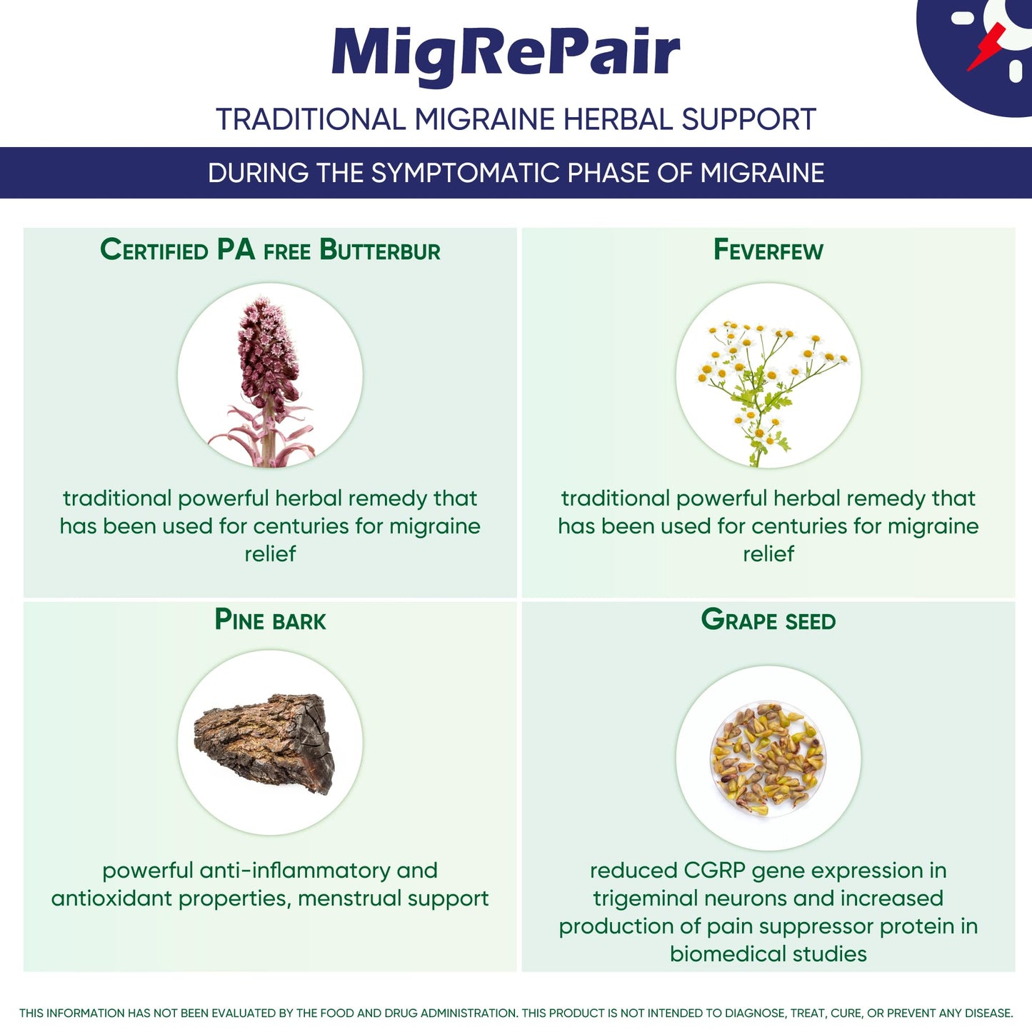 MigRePair | Doctor Formulated Natural Herbal Supplement for Migraine Relief Needs | Supports Relief During Migraine Discomfort (Ictal Phase) - dailyvitalstore