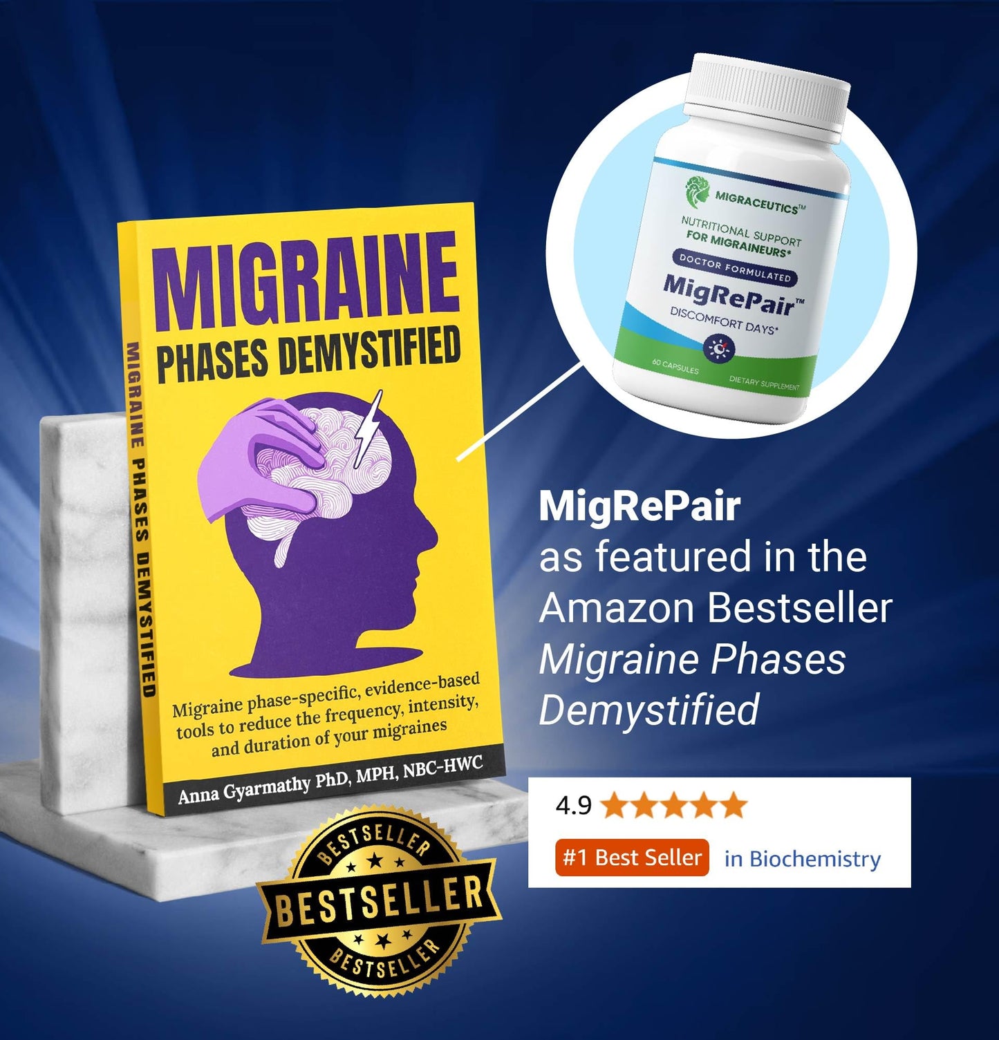 MigRePair | Doctor Formulated Natural Herbal Supplement for Migraine Relief Needs | Supports Relief During Migraine Discomfort (Ictal Phase) - dailyvitalstore