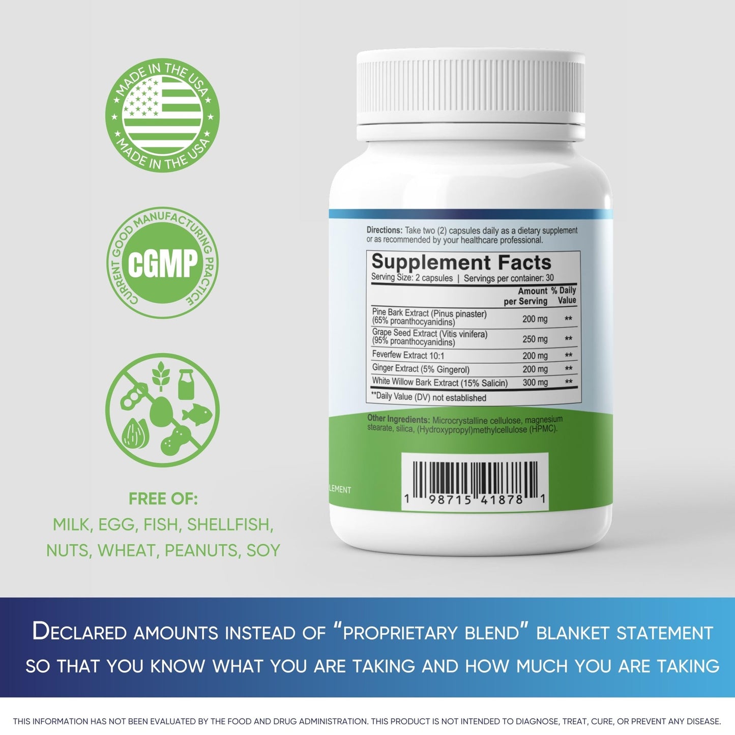 MigRePair MM Bottle of 60 - Doctor Formulated Natural Herbal Migraine Supplement for Women, Menstrual Migraine Relief, Hormonal Migraine Support with Feverfew, White Willow Bark Pine Bark & Grape Seed - dailyvitalstore