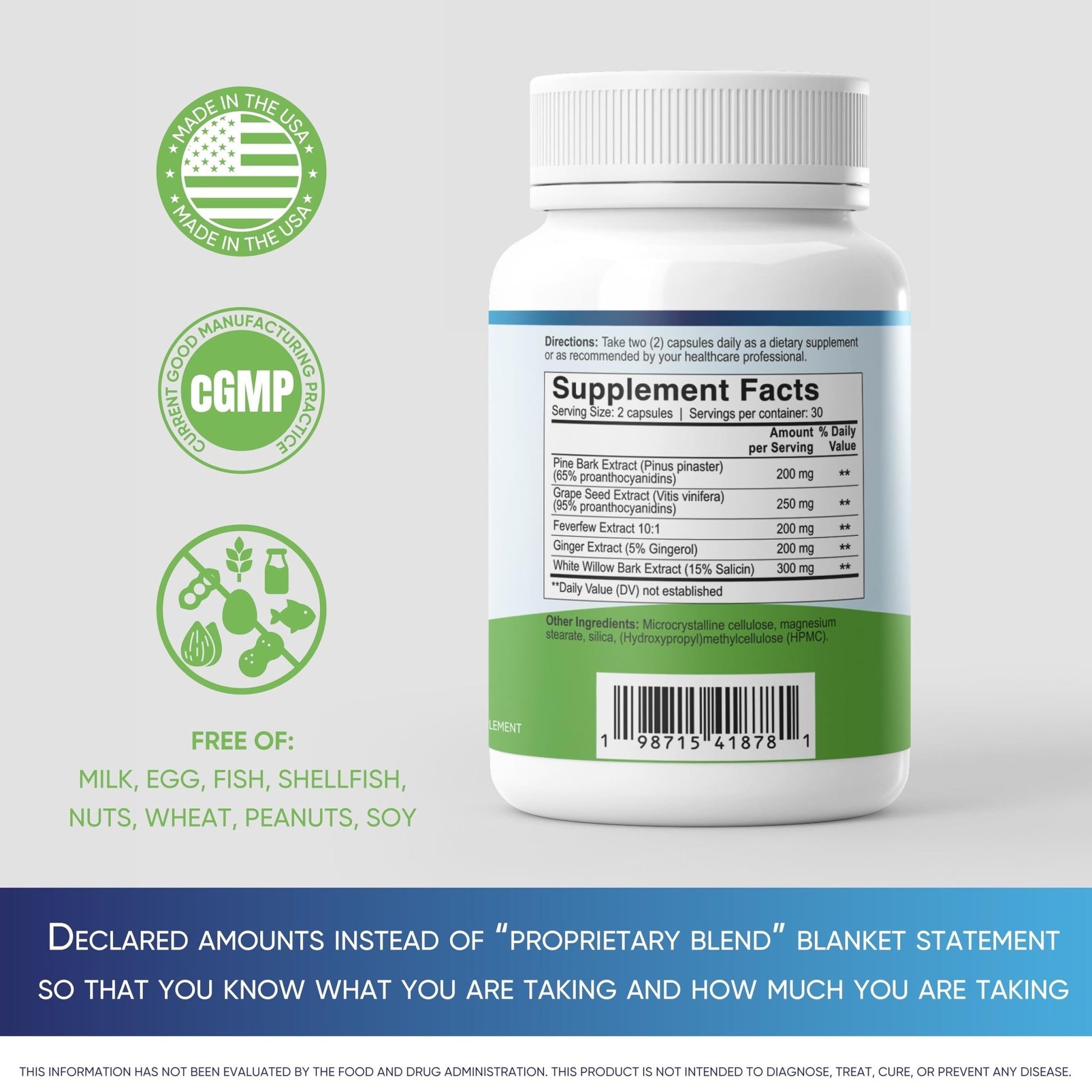 MigRePair MM Bottle of 60 - Doctor Formulated Natural Herbal Migraine Supplement for Women, Menstrual Migraine Relief, Hormonal Migraine Support with Feverfew, White Willow Bark Pine Bark & Grape Seed - dailyvitalstore