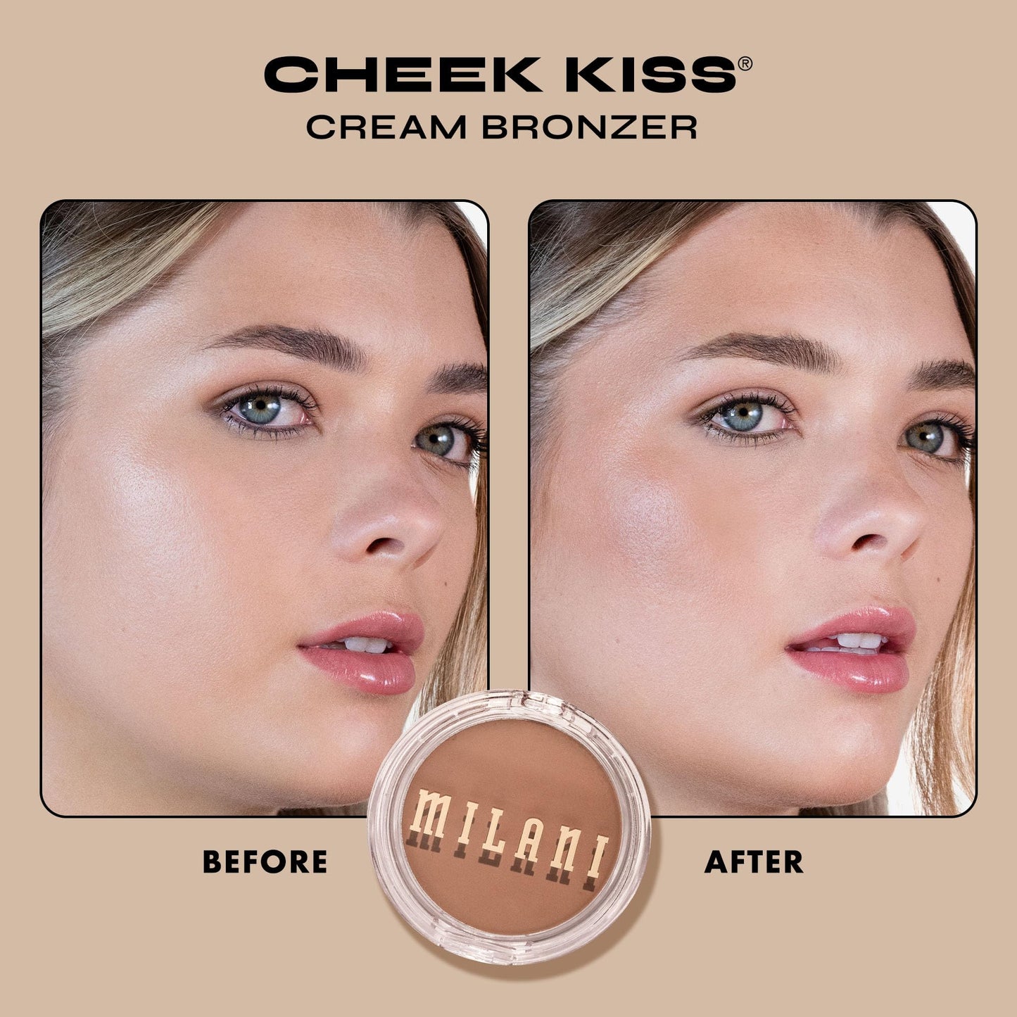 Milani Cheek Kiss Cream Bronzer, 110 - Hey Honey, Vegan & Cruelty-Free, Made in Korea, Lightweight Glow, Soft Matte Finish - dailyvitalstore