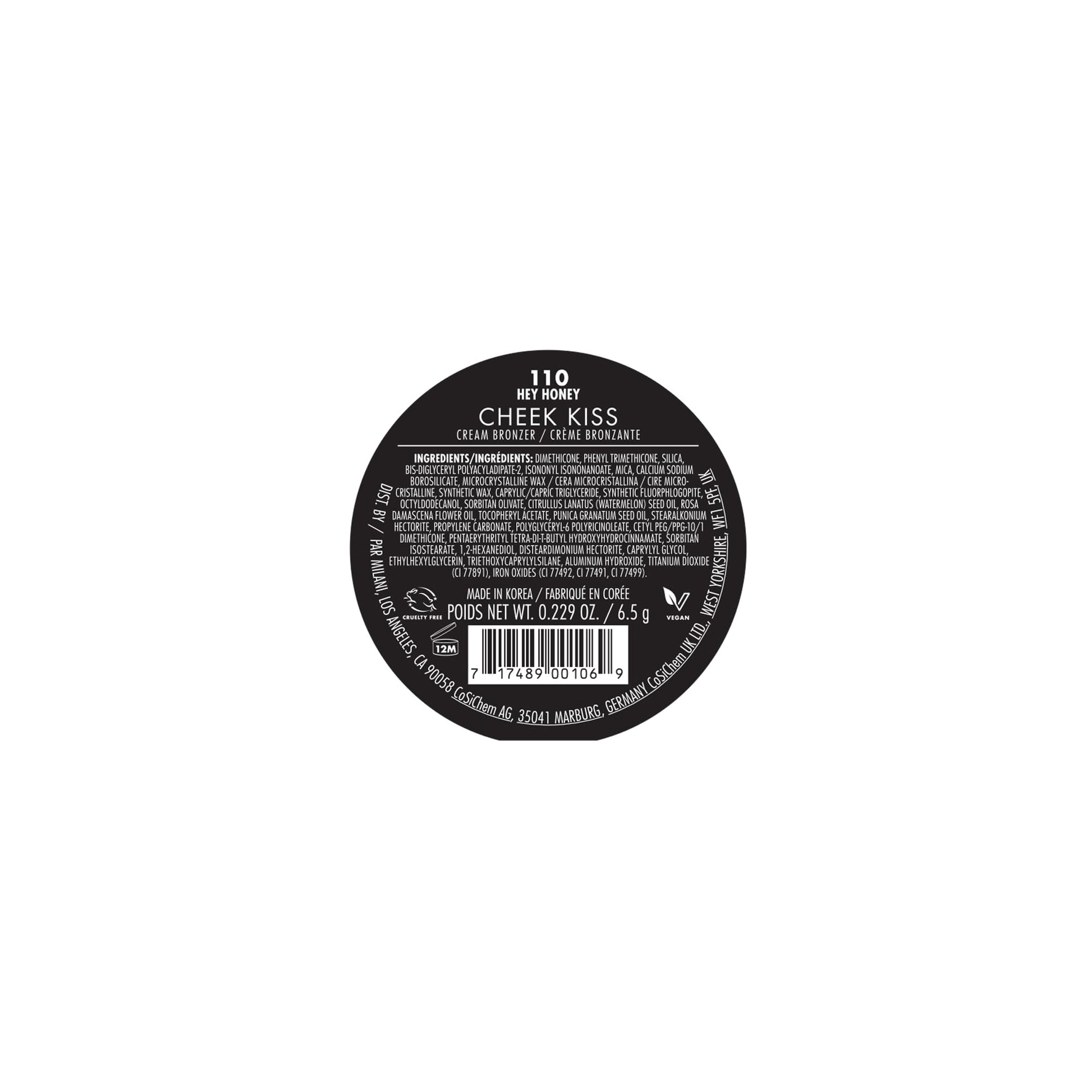 Milani Cheek Kiss Cream Bronzer, 110 - Hey Honey, Vegan & Cruelty-Free, Made in Korea, Lightweight Glow, Soft Matte Finish - dailyvitalstore