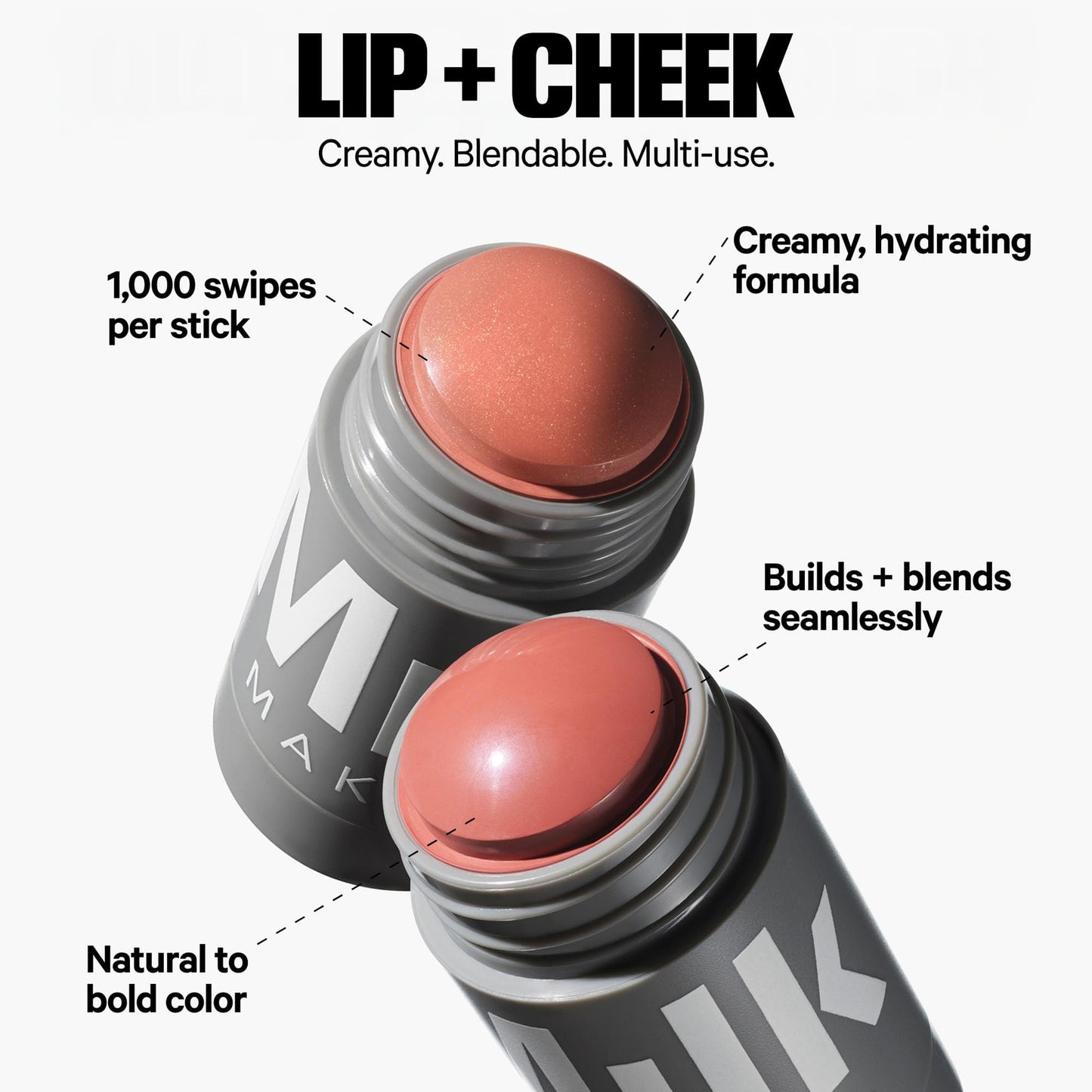 Milk Makeup Bronzer, Blush + Highlighter Set – Bronzer in Baked .19oz, Multi-Use Cream Blush + Lip Color in Werk (Dusty Rose) .21oz and Highlighter Stick in Lit (Champagne) .21oz – Hydrating Formulas - dailyvitalstore
